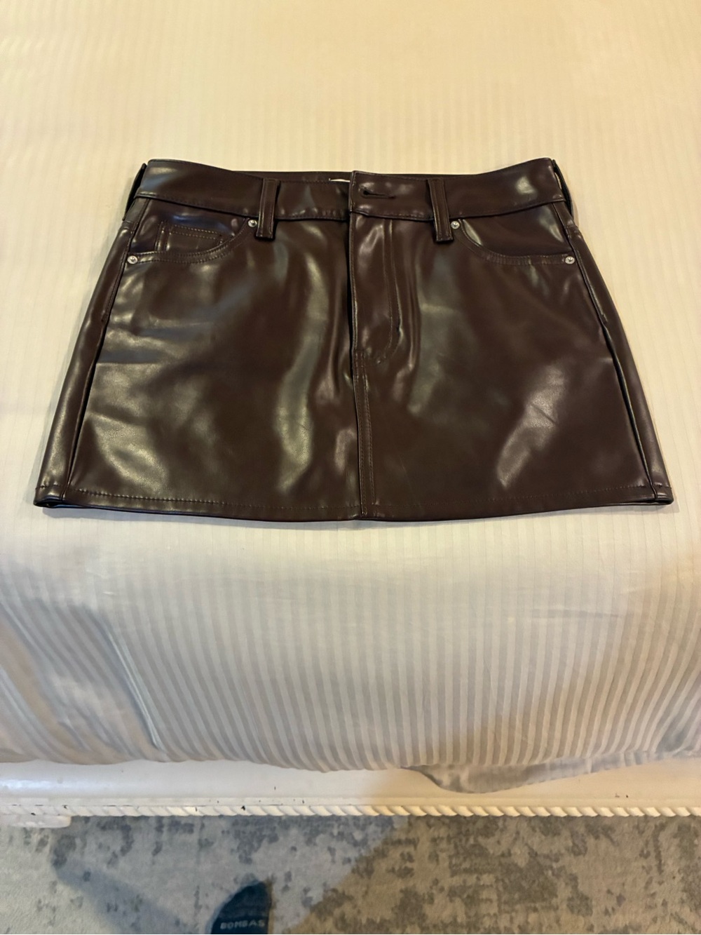 PacSun Chocolate Brown Faux Leather Mini Skirt